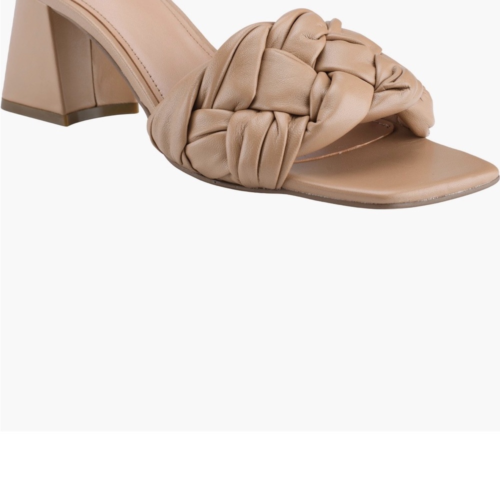 Marc Fisher Beige Braided Heeled Sandals